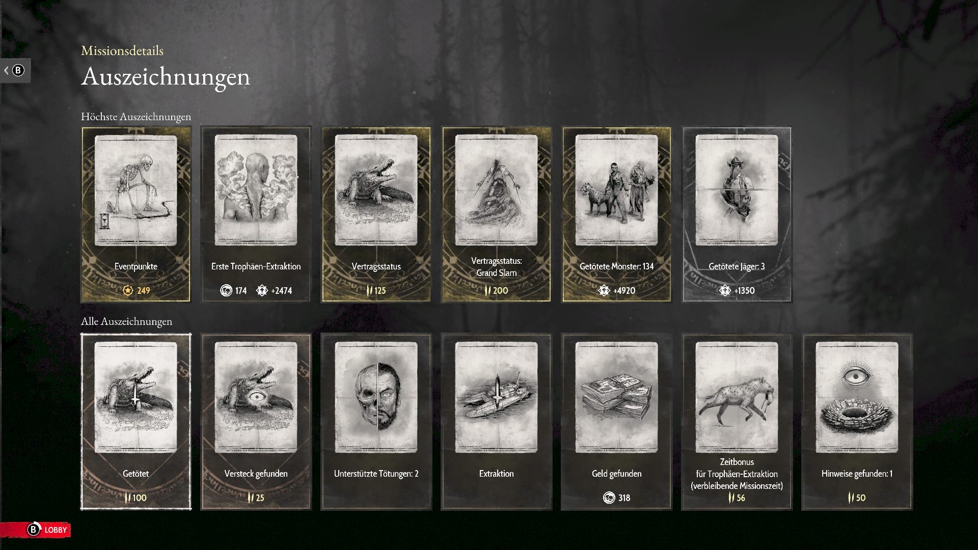 Example Hunt: Showdown accolades screenshot